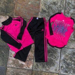 Adidas Pink and Black Tracksuit
